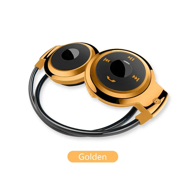 Mini 503 deporte plegable inalámbrico Bluetooth auriculares estéreo de alta fidelidad música Gaming banda para el cuello auriculares con micrófono soporte modo de tarjeta FM/TF - Desert Eagle Stores 
