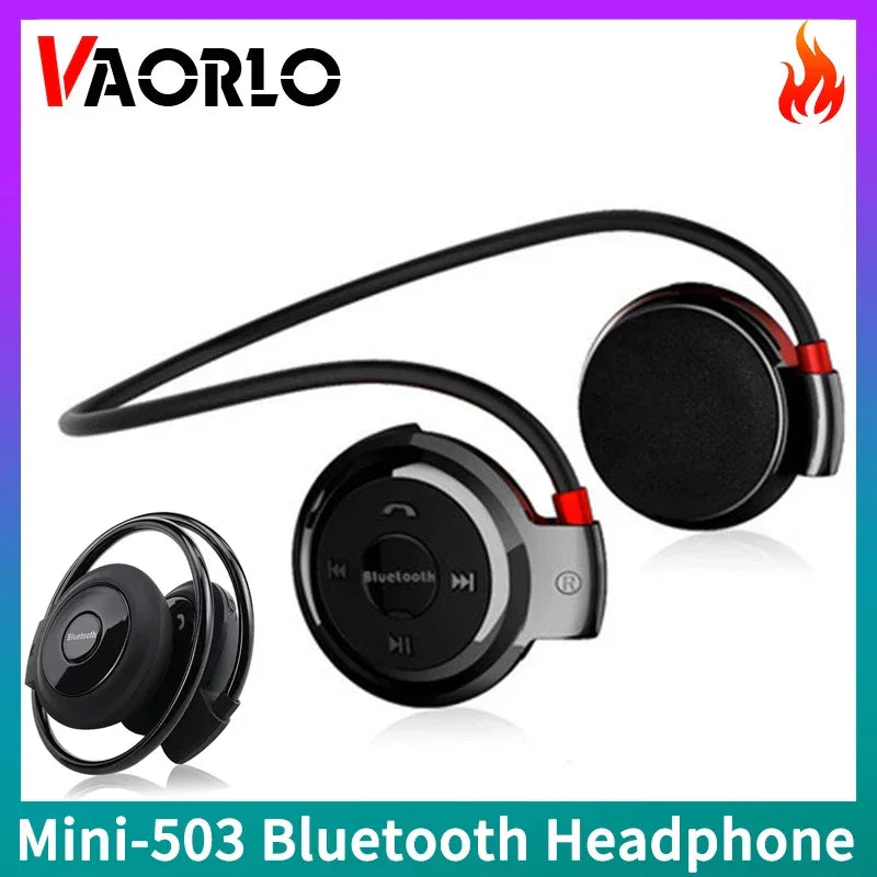 Mini 503 deporte plegable inalámbrico Bluetooth auriculares estéreo de alta fidelidad música Gaming banda para el cuello auriculares con micrófono soporte modo de tarjeta FM/TF - Desert Eagle Stores 